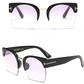 Newest Semi-Rimless Sunglasses Women Brand Designer Clear Lens Sun Glasses For Women Vintage Fashion Sunglasses - ladieskits