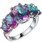 Cubic Zirconia Rings For Women Rose Crystal Ring Colorful Trendy Fashion Zinc Alloy Rings Jewelry Bijouterie - ladieskits - luxury rings
