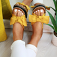 Summer Women Slip On Sandals Comfy Shoes Casual Slides Bow-Knot  Beach Slippers - ladieskits - 0