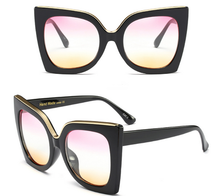 Women's Vintage Cat Eye Sunglasses Women Gradient Lens Sunglasses Glasses - ladieskits
