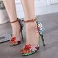 Serpentine flower super high heel sandals female flower high heels - ladieskits - 0