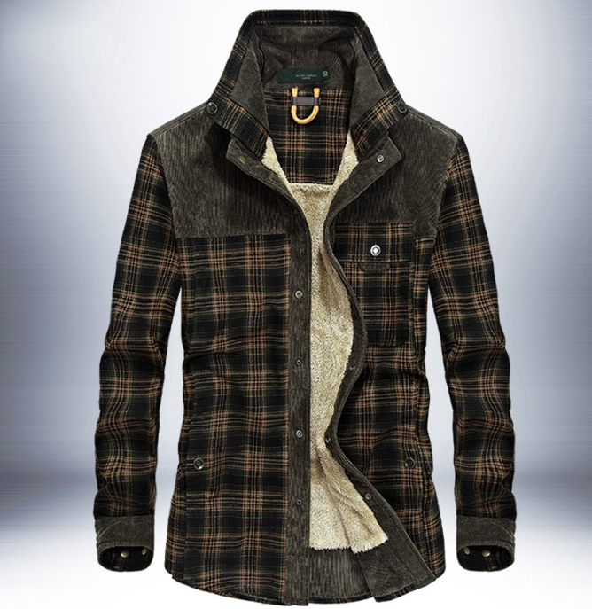 Winter Jacket Men Thicken Warm Fleece Jackets Coats Pure Cotton Plaid Jacket Military Clothes - ladieskits - jacket