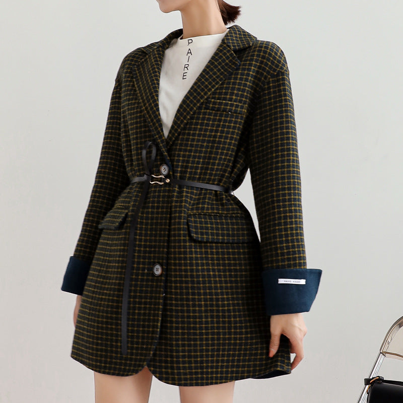 Korean handmade double-sided cashmere coat women - ladieskits - jacket