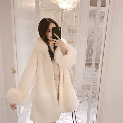 Winter Elegant Thick Women Woolen cute coat - ladieskits - jacket