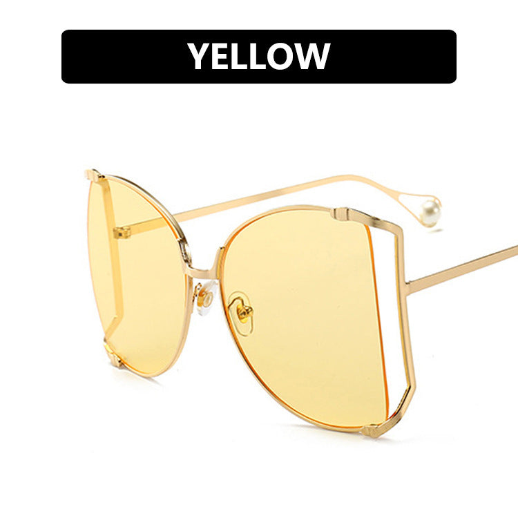 Women's metal frame cutout sunglasses - ladieskits