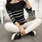 Striped Sweater Women's Long-sleeved Blouse