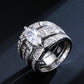 European and American couples combination rings Engagement zircon rings Hot set ring - ladieskits - 0
