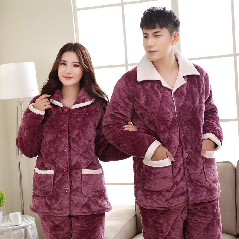 Flannel and cotton purple pajamas for men and women - ladieskits - women pajamas