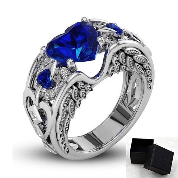 Princess Ring Heart-shaped Ruby Engagement Ring - ladieskits - luxury rings