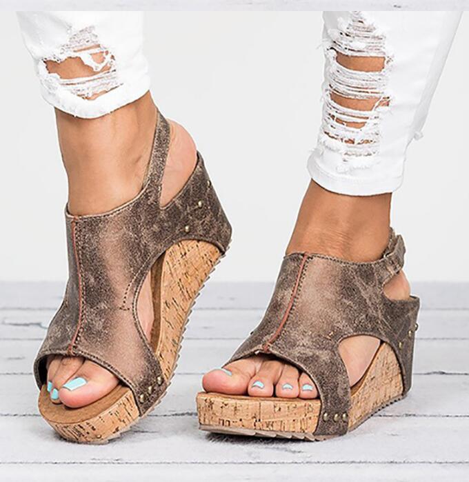 Fashion Women Platform Sandals Peep Toe Spartan Sandals Women Summer Wedges High Heel Shoes - ladieskits - 0