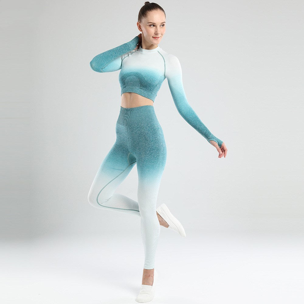 Hip-lifting Leggings Long-sleeved Seamless Fitness Yoga Suit - ladieskits