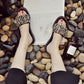 Summer sandals, sequined flowers, sandals, ladies flat slippers - ladieskits - 0