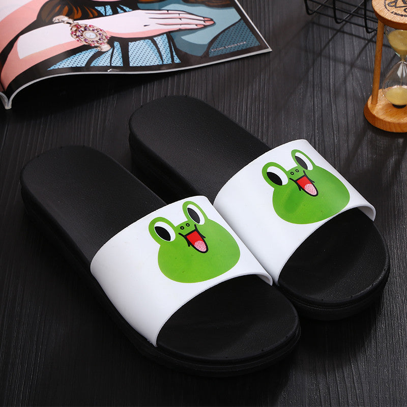South Korea Ulzzang cute cartoon sandals summer slippers men home bathroom slippers wholesale anti slippery wholesale - ladieskits - 0