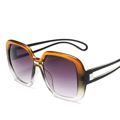 Large frame sunglasses with gradient personality sunglasses - ladieskits