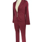 Clearence Pure Color Deep V-neck Blazer with Skinny Pants Two Pieces Set