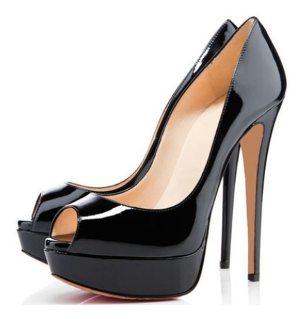 Super high heel platform fish mouth high heel patent leather sexy women's shoes sandals - ladieskits - 0