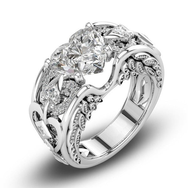 Princess Ring Heart-shaped Ruby Engagement Ring - ladieskits - luxury rings