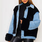 Casual Plush Denim Stitching Warm Jacket Autumn And Winter Jacket - ladieskits - jacket