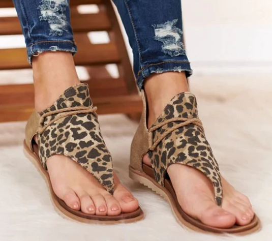Leopard-print women's flip-flop sandals - ladieskits - 0