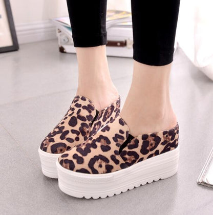 Leopard print high heel slippers - ladieskits - 0