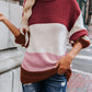 Autumn And Winter Knitted Sweater Round Neck Striped Sweater Women - ladieskits - 0