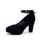Block heel suede high heels - ladieskits - 0