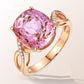 Tourmaline Ring, The European And American Fashion Engagement Ring Female Powder Crystal Inlay Zircon Ring - ladieskits - luxury rings