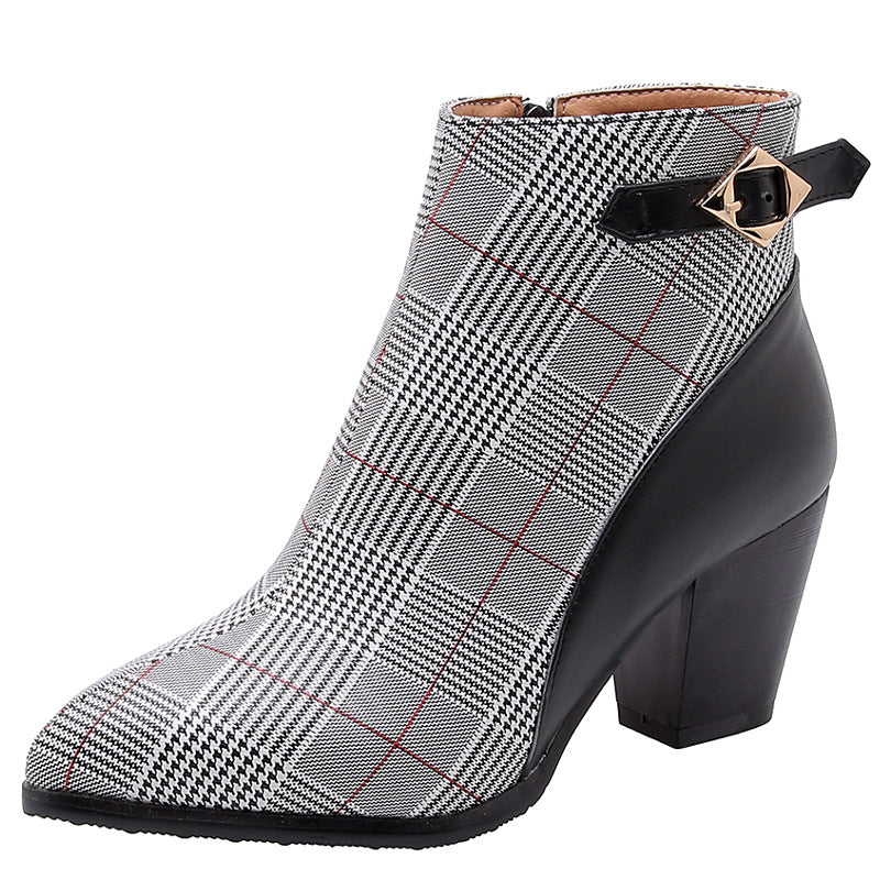 Short boots thick heel high heel women's boots - ladieskits - 0