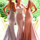 Pastel Bridesmaid Dresses Long Mermaid Low Back Bridesmaid Dresses with Spaghetti Straps,711081