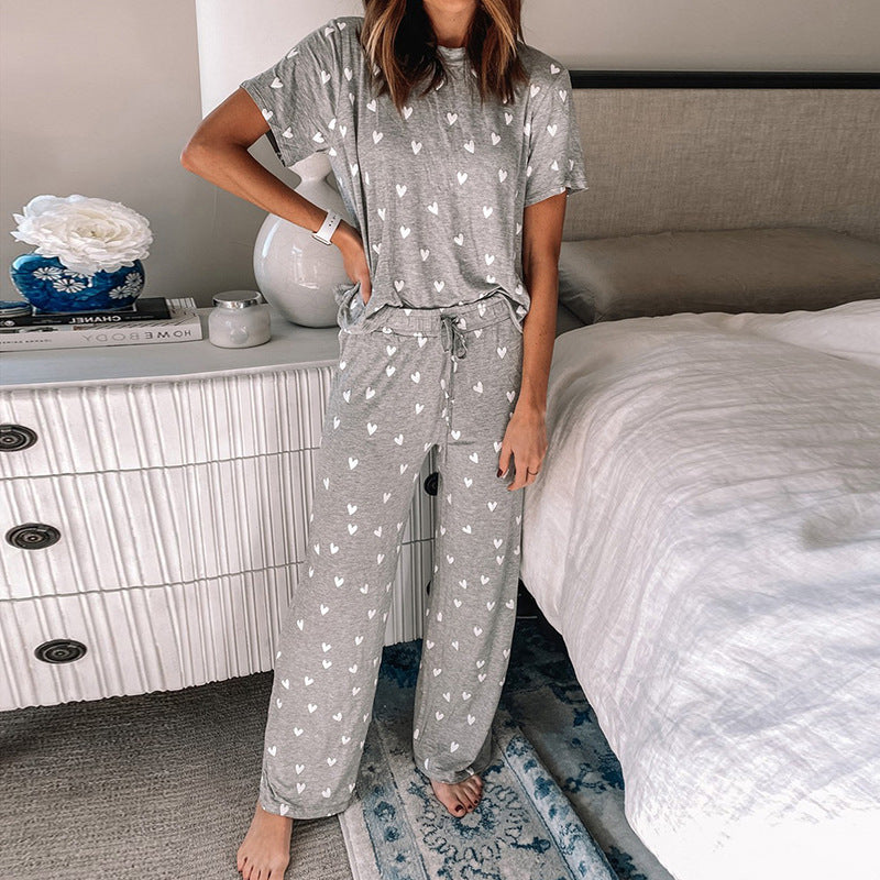 Women Printed Two-Piece Pajamas Suits - ladieskits - women pajamas