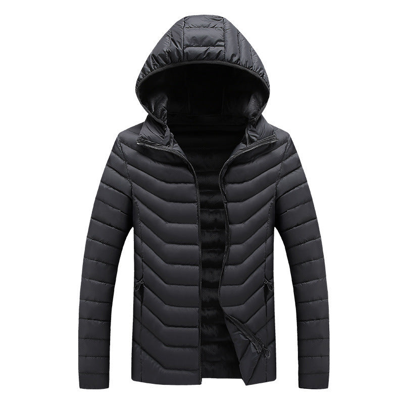 Hooded Padded Winter Jacket Slim Fit Imitation Down Padded Jacket Thick Mens Autumn And Winter - ladieskits - jacket