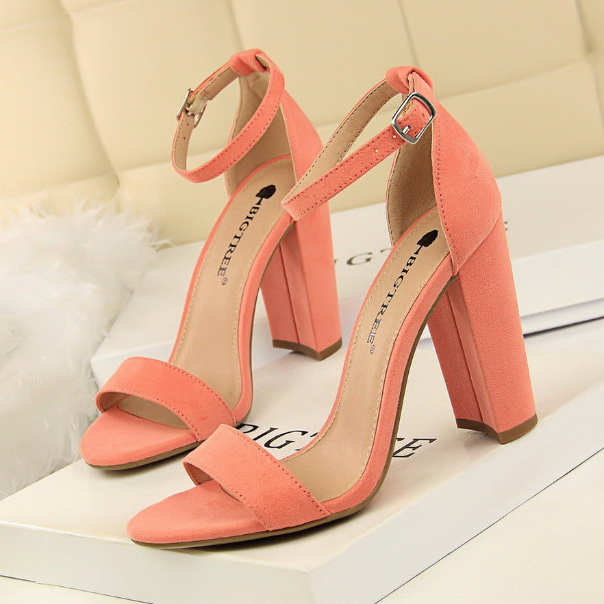 Thick heel high heel sexy nightclub sandals - ladieskits - 0
