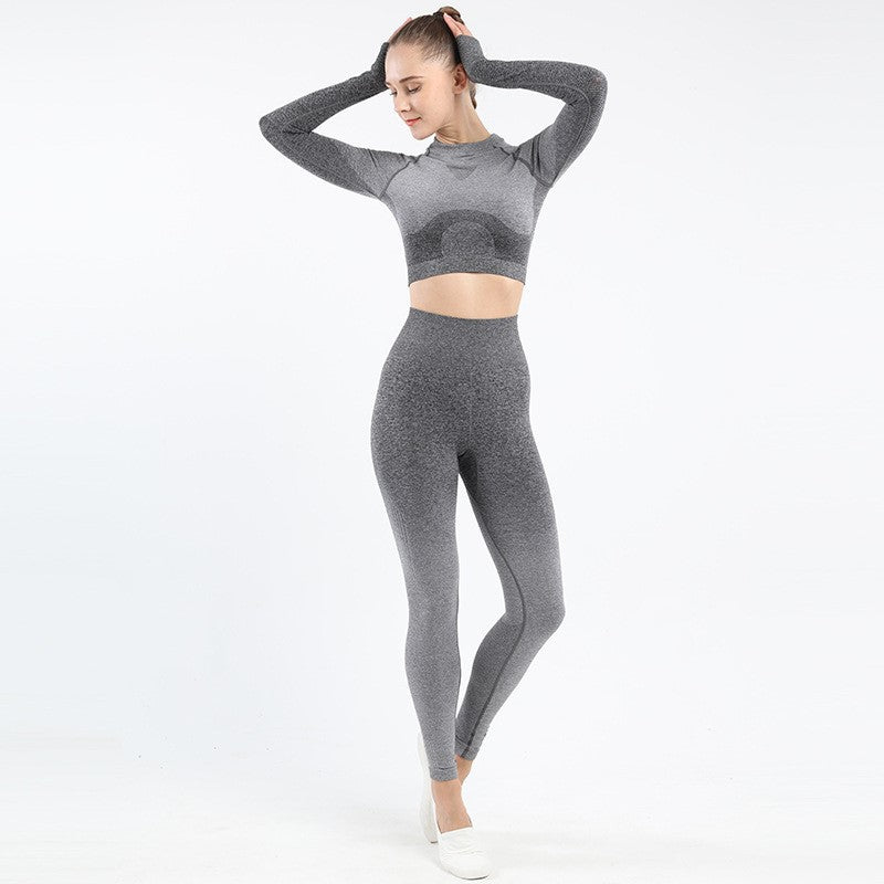 Hip-lifting Leggings Long-sleeved Seamless Fitness Yoga Suit - ladieskits