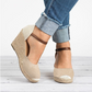 Sandals, straw, hemp, breathable, waterproof platform, super high heel, large size women's shoes - ladieskits - 0