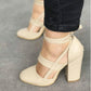High heel thick heel strap sandals - ladieskits - 0