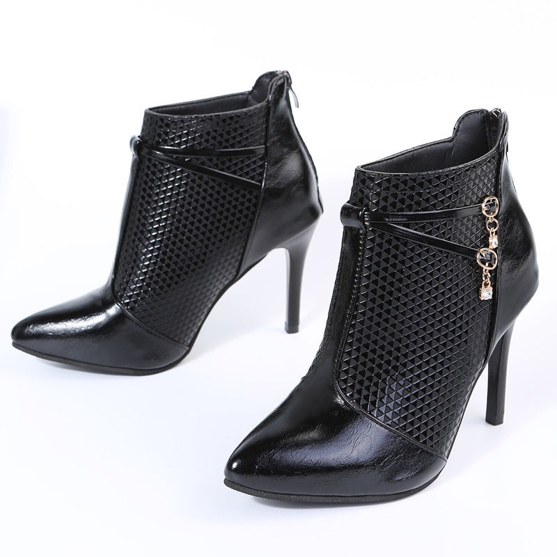 Thigh High Heel Boots Women Ankle Boots Pionted Toe Shoes For Party - ladieskits - 4