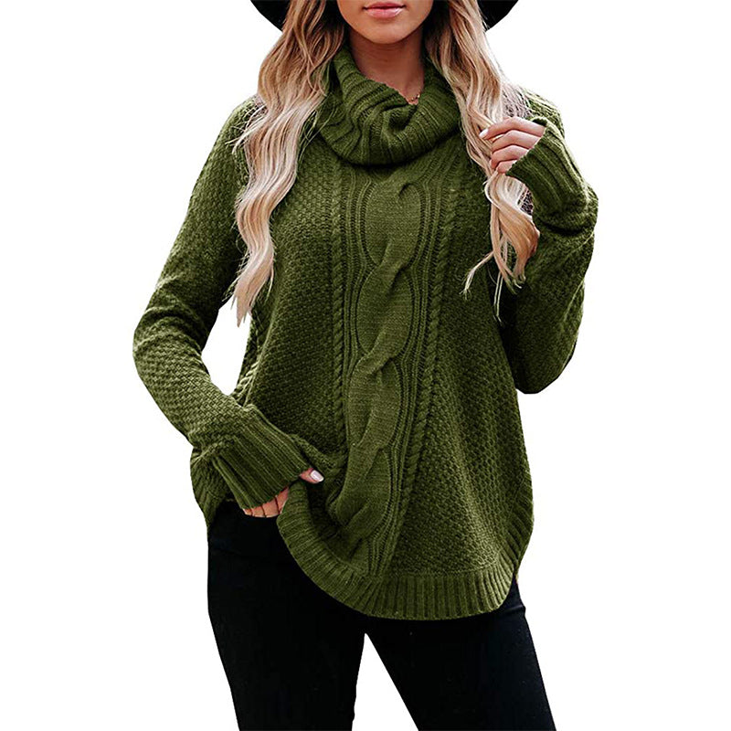 High collar women's sweater autumn winter sweater - ladieskits - 0