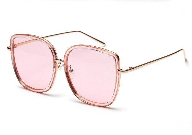 Big Square Sunglasses Women Transparent Frame Ocean Color Lens Glasses Vintage Sunglasses - ladieskits