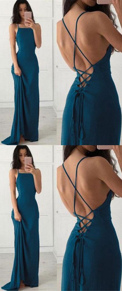 Backless Teal Green Simple Prom Dress For Teens,GDC1285