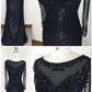 Black Sequins Tight Evening Dress Prom Dress with Sleeves ,21121317
