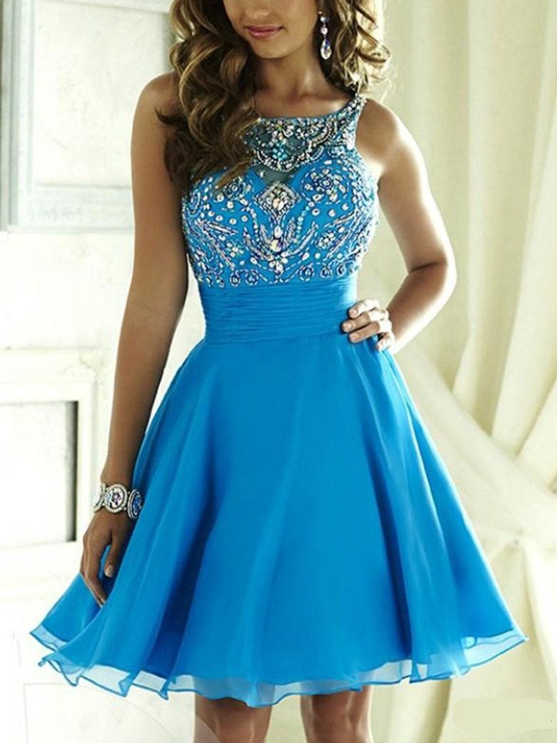 Blue Prom Dress,Short Prom Dress,Short Homecoming Dress,Sweet 16 Dress,MA063