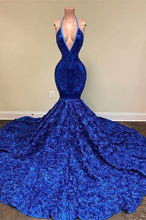 Bodycon Royal Blue Prom Dress Curvy Black Girl Slays
