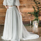 Boho Rustic Crop Top Two Piece Wedding Dress with tulle Skirt,20081503