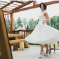 Cheap Rockabilly Tea Length Lace Wedding Dresses for Older Brides,20111551
