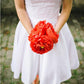 Country Style Cap Sleeves Polka Dot Tea Length 50s Style Wedding Dress,20110639