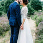 Discount Country Vintage Lace Wedding Dress with Long Lace Sleeves.GDC1139