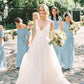 Discount V neck Organza Rustic Country Style Wedding Dress,GDC1274