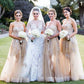 Champagne Bridesmaid Dresses,Lace Bridesmaid Dresses,Rustic Country Bridesmaid Dresses,Robe De Demoiselle D'Honneur,Fs027