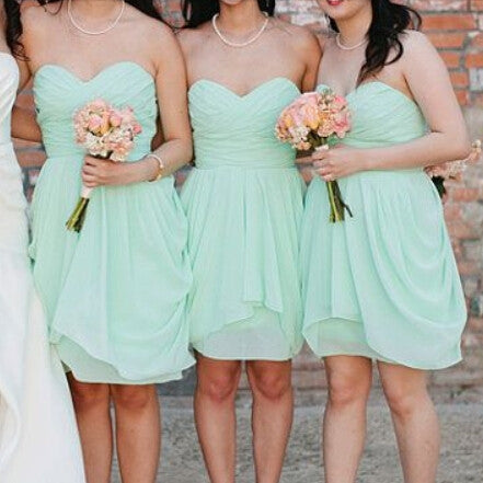 Mint Bridesmaid Dresses Short Bridesmaid Dresses Knee-Length Summer Bridesmaid Dresses Fs005