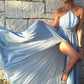 Flowy Prom Dresses,Blue Prom Dress with Slit,Simple Occasion Dress,GDC1147
